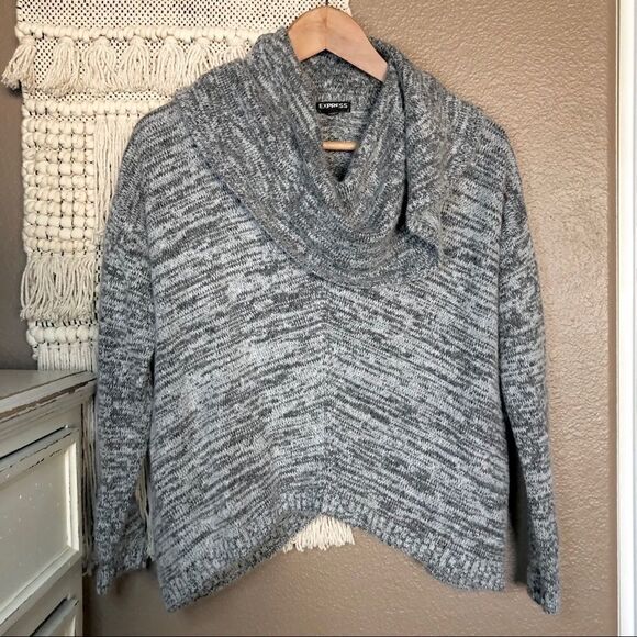 Express Gray Cowl-neck Sweater - Picture 1 of 5